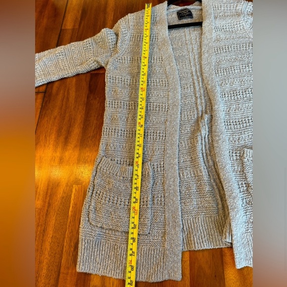 ❤️ Open Front Textured Knit Relaxed Fit Pockets Cardigan Sweater - Picture 6 of 8